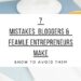 Mistakes Bloggers & New Entrepreneurs Make