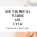 how to do monthly planning