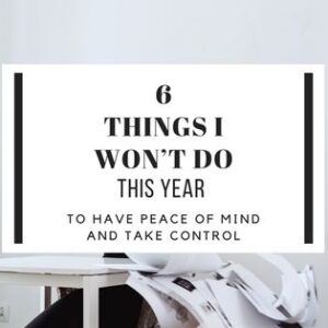 things I won't be doing this year